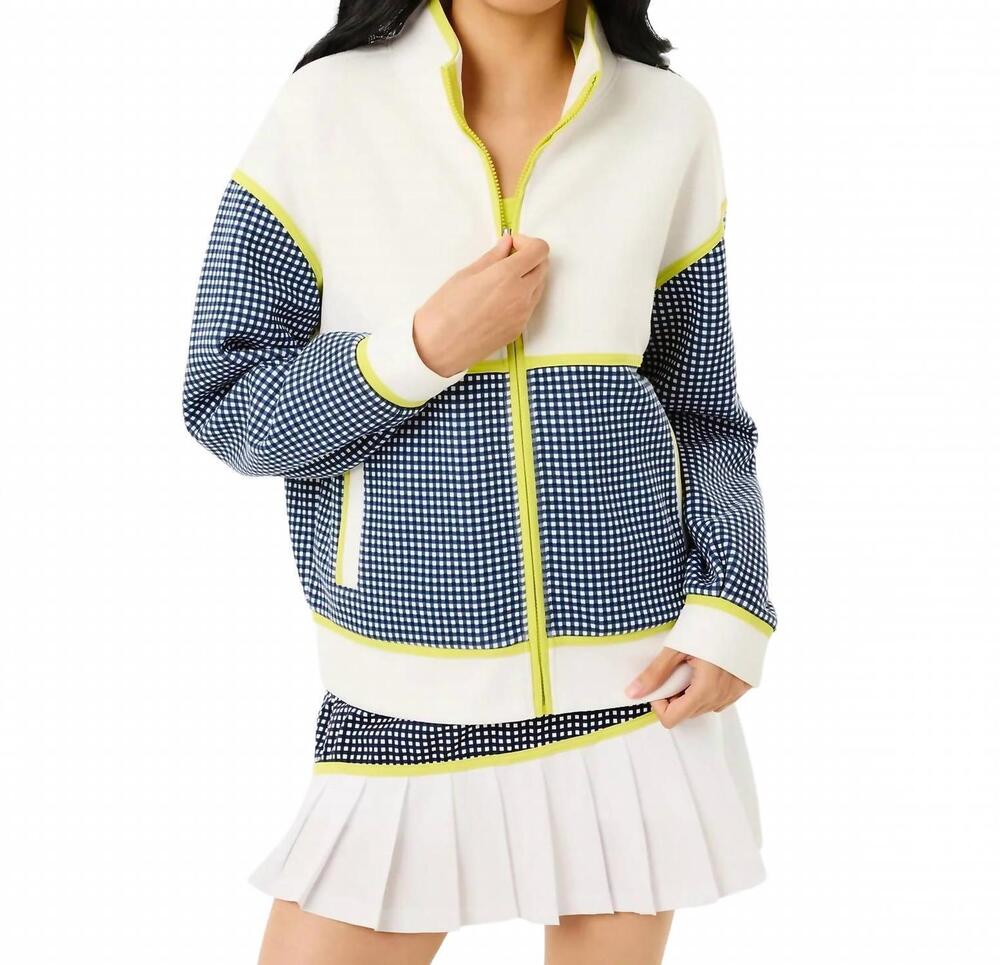 NEW ADDISON BAY midweight double pique billie full zip sweatshirt in super white
